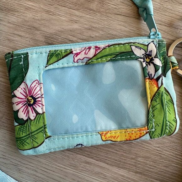 Vera Bradley Zip ID Holder with Wide Lanyard - Lemon Grove Pattern - Picture 4 of 8